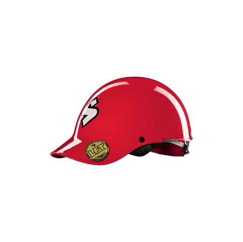 A gloss poppy red sweet protection strutter helmet with the strutter logo and has a white background