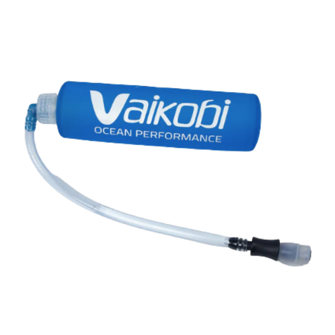 Vaikobi ocean performance collapsable water bottle with drinking straw on a white background