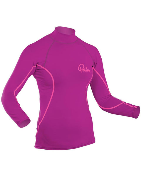 Purple long sleeve rash vest for ladies. Designed for watersports.