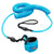 Blue coiled kayak paddle leash. Safety device for kayakers