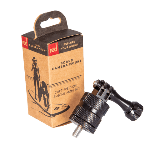 Black metal camera mount from Red Paddle Co with screw thread for fixing to a Red Paddle Co iSUP.